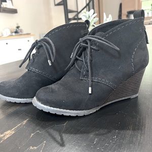 Black Wedge Booties